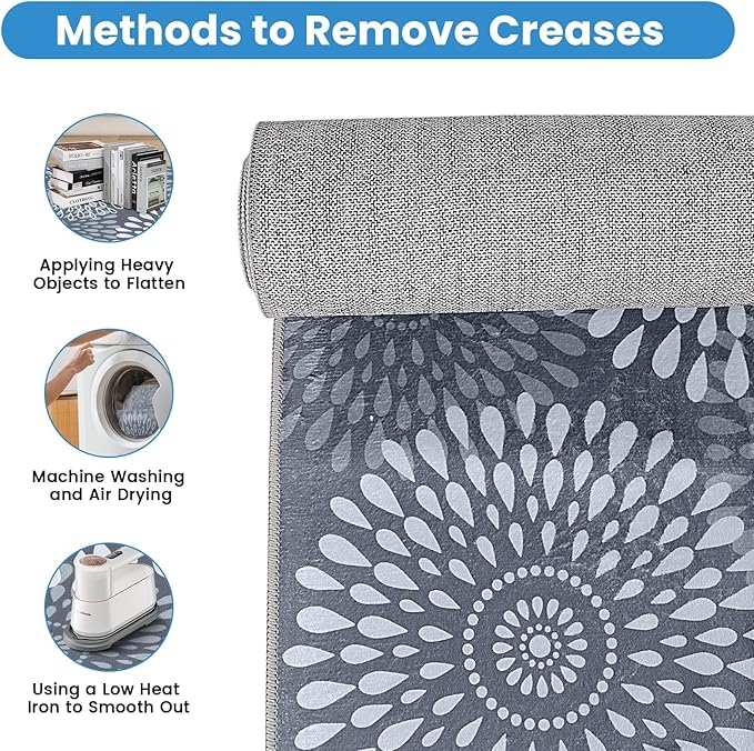 StepRite 2x6 Hallway Runner Rug, Washable Non-Slip Kitchen Rug for Entryway