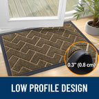 OLANLY Front Door Mat Outside 29.5x17, All-Season Absorbent Rubber Doormat