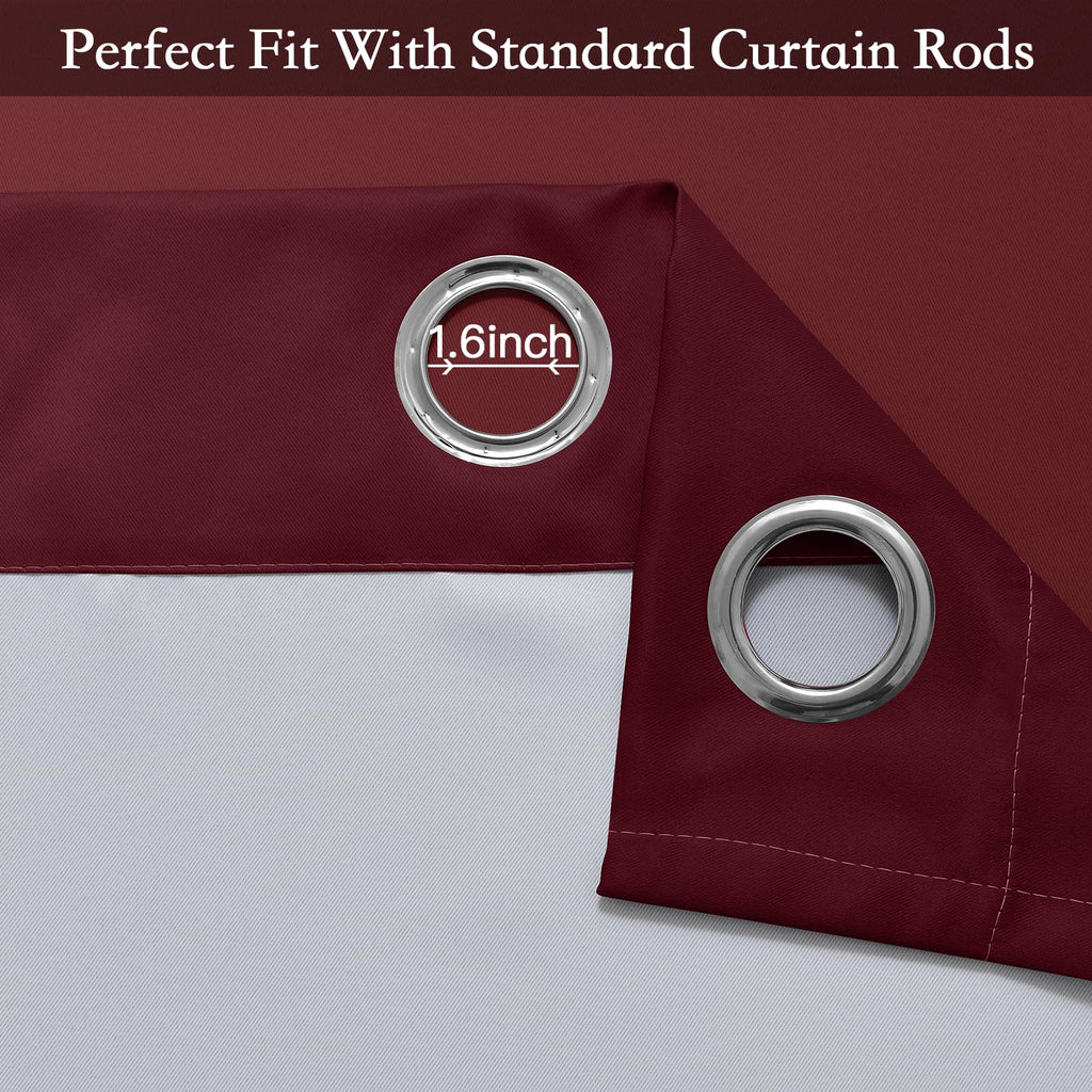 SimpleHome Ombre Curtains Red to Grey White for Living Room 52Wx84L