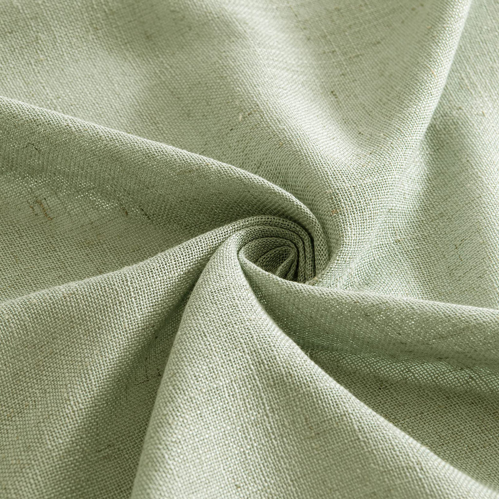 MIULEE Sage Green Linen Curtains 52x72 Inch Length for Bedroom Living Room