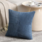 Fancy Homi 2 Packs Dusty Blue Decorative Throw Pillow Covers 22x22 Inch for Living Room Couch Bed Sofa, Farmhouse Boho Home Decor, Soft Corss Corduroy Patchwork Accent Square Cushion Case 55x55 cm
