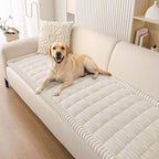 Smiry Couch Cover for Dogs Washable, Non Slip Fuzzy Pet Couch Covers for 3 Cushion Sofa Pet Friendly, Thick Soft Sofa Slipcovers Cushion Protector (White, 27.6" x 70.9")