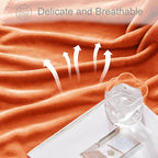Exclusivo Mezcla Soft Fleece Blanket Twin Size for Bed, Burnt Orange