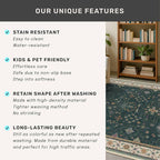 Hazo Haus Vintage Dark Green 7x9 Dining Room Rugs for Under Kitchen Table - Washable Livinig Room Rug - Unique Floral Pastel Low Pile Non-Slip Area Rugs for Bedroom