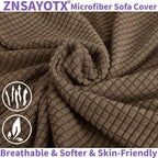 ZNSAYOTX Super Stretch Chair Slipcover Universal Sofa Chair Covers for Living Room Dogs Pet Furniture Protector Spandex Armchair Slipcovers with Anti Slip Foam Sticks (Brown, Chair)