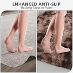 Shag Area Rugs for Bedroom Living Room,8X10 Ultra Soft Fluffy Area Rugs for Dorm,Indoor Carpet Nursery Rugs for Kids Girls Room Home Decor, Mottling Brown