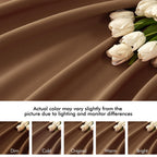 MIULEE Cappuccino Brown Back Tab Blackout Curtain 52"x102" Long 2 Panel Set