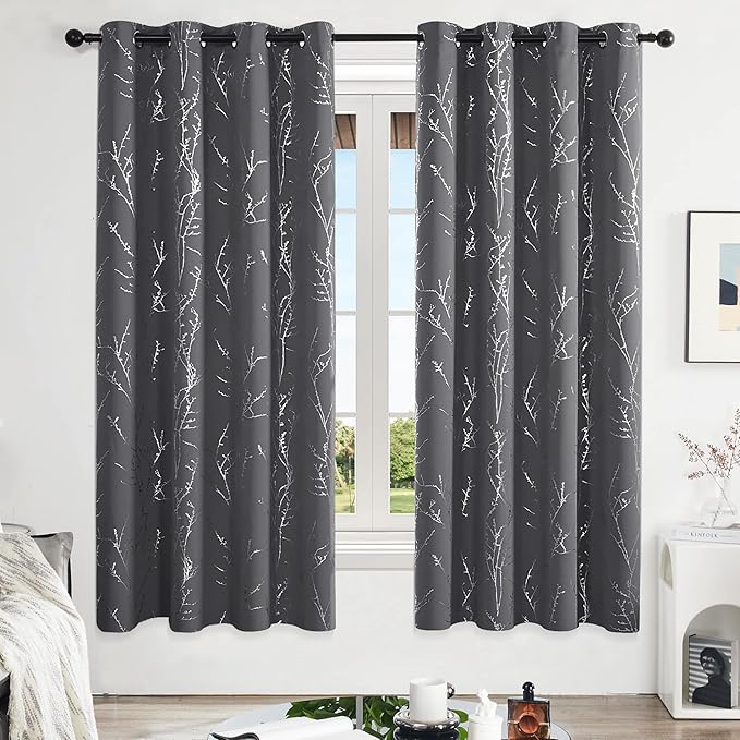 Deconovo Living Room Curtains 72 Inches Long, Blackout Curtains for Bedroom