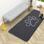 OLANLY Dog Door Mat for Muddy Paws 54x24, Paw Print Design Chenille Mud Mat