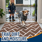 OLANLY Front Door Mat, Non-Slip Rubber Backing, Dirt Resistant and Absorbent, Washable, Easy to Clean Low-Profile Indoor Doormat for Back Door, Entryway, Inside Entrance, 40x32, Coffee