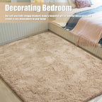 Shag Area Rug for Bedroom 5x8,Beige Fluffy Area Rugs for Living Room,Soft Fuzzy Rug Non-Shedding Indoor Plush Carpet for Kids Bedroom Nursery Dorm Home Decor