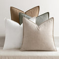 MIULEE Neutral Boho Linen Decorative Pillow Covers 20x20 Inch Pack of 4