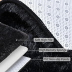 Fluffy Shag Runner Rugs for Bedroom Hallways, 2x8 Black Long Soft Throw Area Rug Non Slip for Bedside Dorm, Shaggy Furry Carpet for Nursery Living Room Home Decor