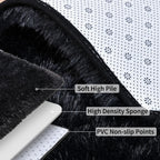 Ailyei Fluffy Shag Runner Rugs for Bedroom Hallways, 2x8 Black Long Soft Throw Area Rug Non Slip for Bedside Dorm, Shaggy Furry Carpet for Nursery Living Room Home Decor