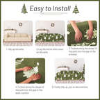 MYSKY HOME 71"X118" Loveseat Christmas Couch Cover, Sectional Sofa Covers Sofa Slipcover for 2 Cushion Couch, L Shape Couch Covers for Dogs, Kids, Washable Sofa Blanket, Furniture Protector, Green
