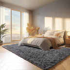 ONASAR Grey Area Rugs 9x12 Living Room, Gray Large Fluffy Shag Bedroom Rug, Soft Plush Thick Shaggy Big Floor Carpet for Kids Boy and Girls Teen Dorm Nursery Indoor Home Decor Aesthetic