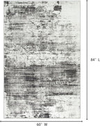 5x7 Area Rugs Washable Rug: Modern Abstract Living Room Rug Soft Anti-Skid Thin Carpet Indoor Floor Non-Shedding Carpets for Bedroom Dining Room Farmhouse Nursery Home Office - Black Grey