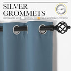 NICETOWN Smoky Blue Blackout Curtains 45 inches Length for Cafe, 2 Panels, 34" Wide, Thermal Insulated Decoration Drapes for Small Window
