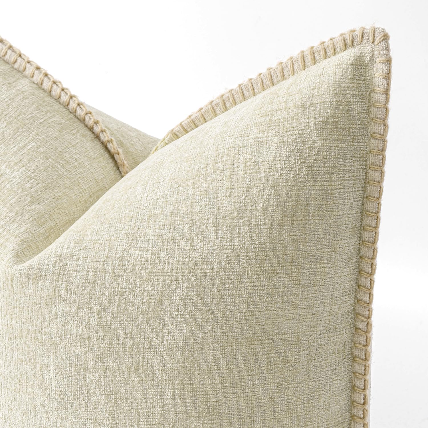 MIULEE Decorative Couch Throw Pillow Covers 20x20 Inch Cream White 2 Pack