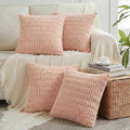Fancy Homi 4 Packs Decorative Throw Pillow Covers for Living Room Couch Bed, Modern Farmhouse Boho Home Décor Accent Cushion Case, 18" x 18", Blush Pink