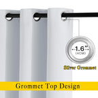 NICETOWN Room Darkening Curtains for Living Room - Window Treatment Thermal Insulated Grommet Darkening Panels/Drapes for Bedroom (Light Grey=Greyish White, 2 Panels, 52 by 45)
