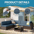 14Pcs Outdoor Cushion Covers, Patio Cushion Covers,Stretch Elastic Slipcovers, Replacement Washable & Reusable Furniture Protector for Patio Couch (Gray-Blue,Cover Only)