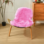duduta Hot Pink Faux Sheepskin Throw Rug 2x3 ft, Fluffy Shag Rug for Bedroom Dorm Kids Room Fur Seat Chair Covers Non Slip