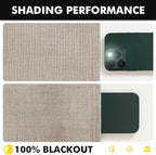 MIULEE 100% Blackout Linen Curtains for Bedroom, Taupe Solid Luxury Decor Thermal Insulation Room Darkening Drapes for Living Room Nursery Back Tab Rod Pocket 42 x 90 Inches, 2 Panels