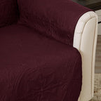 Great Bay Home Reversible Recliner Cover - Washable Slipcover Furniture Protector with Elastic Straps - Perfect for Kids & Pets - Quilted & Stitched Detail (Wine/Light Grey)
