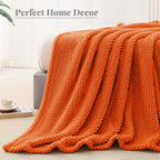 Whale Flotilla Soft Fleece Twin Size Bed Blanket, Burnt Orange