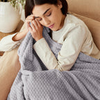Exclusivo Mezcla Soft Waffle Fleece Bed Blanket Twin XL Size, Light Gray
