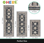 HEBE Boho Kitchen Rug Sets 3 Piece with Runner Non Slip Kitchen Rugs and Mats Washable Kitchen Mats for Floor Thick Kitchen Floor Mat Carpet Runner Rugs for Hallway Laundry Holiday Decor