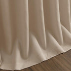 Sepia Beige Linen Curtains 112 Inches Long for Living Room Farmhouse Decor Light Filtering Semi Sheer Curtain Back Tab Rod Pocket Neutral Floor to Ceiling High Window for Bedroom 52x112, 2 Panels