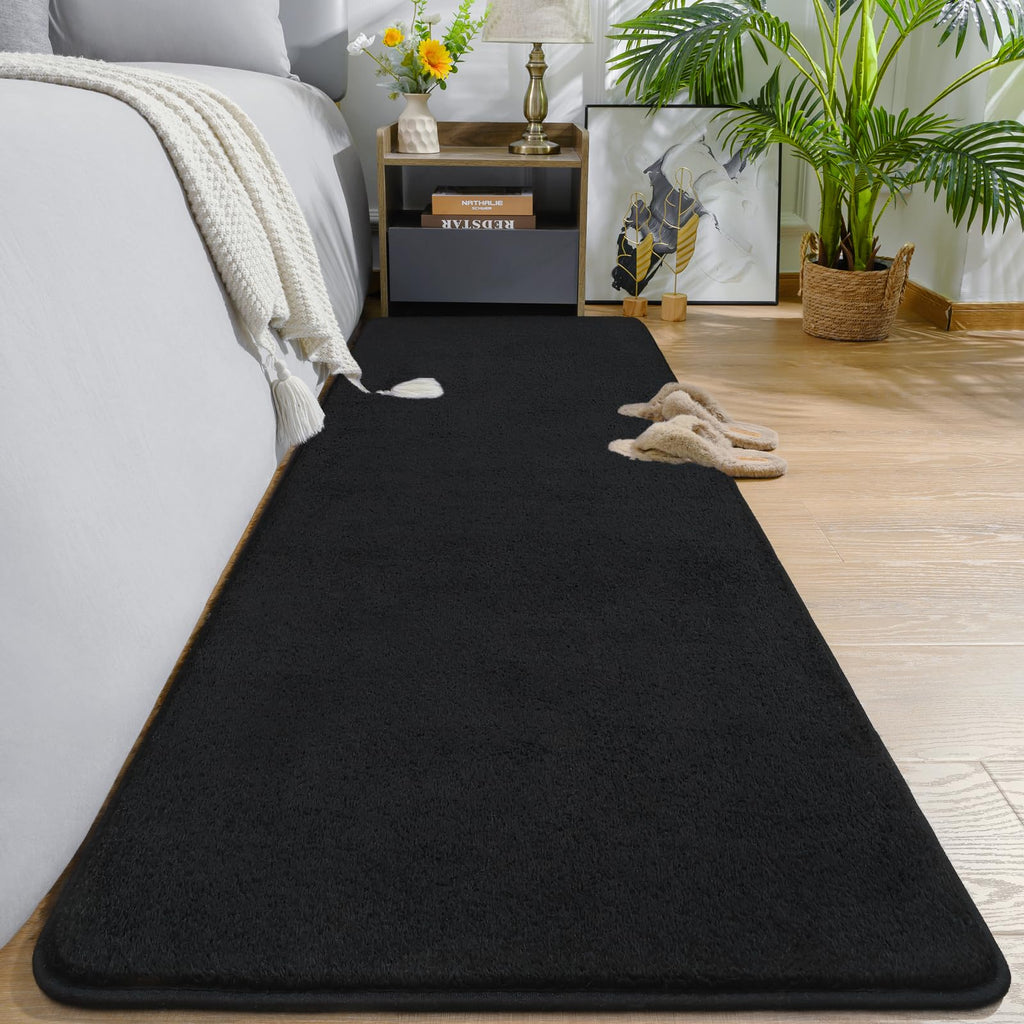 AROGAN 2x8 Runner Rug for Hallway, Long Runner Rugs Non Slip, Black