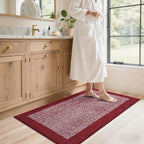 48x24 Long Bathroom Rugs Washable Non Slip, Red Bath Mat for Bathroom Floor Tub, Soft Absorbent Quick Dry Mats for Shower, Bathtub,Home Decor