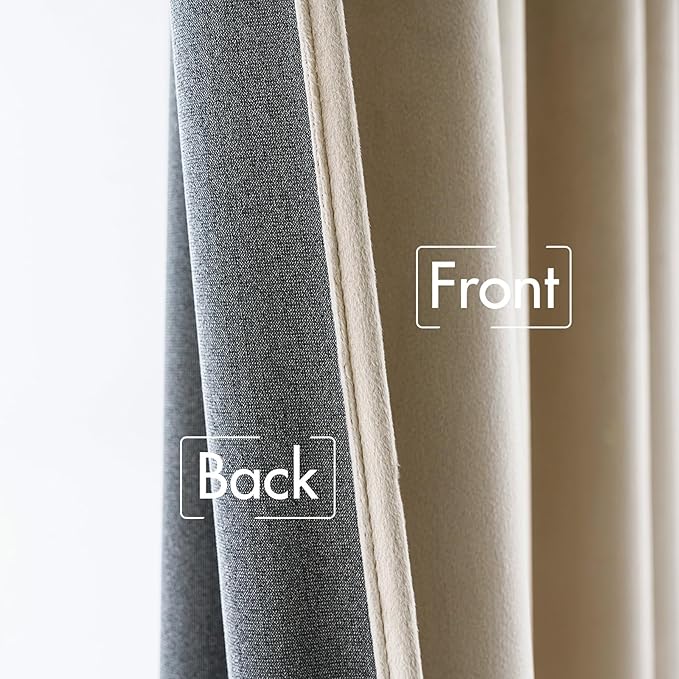 MIULEE Velvet Curtains 90 inches - Luxury Blackout Curtains for Bedroom Living Room Thermal Insulated Super Soft Window Drapes Rod Pocket & Back Tab, Beige, W52 x L90 inches, 2 Panels