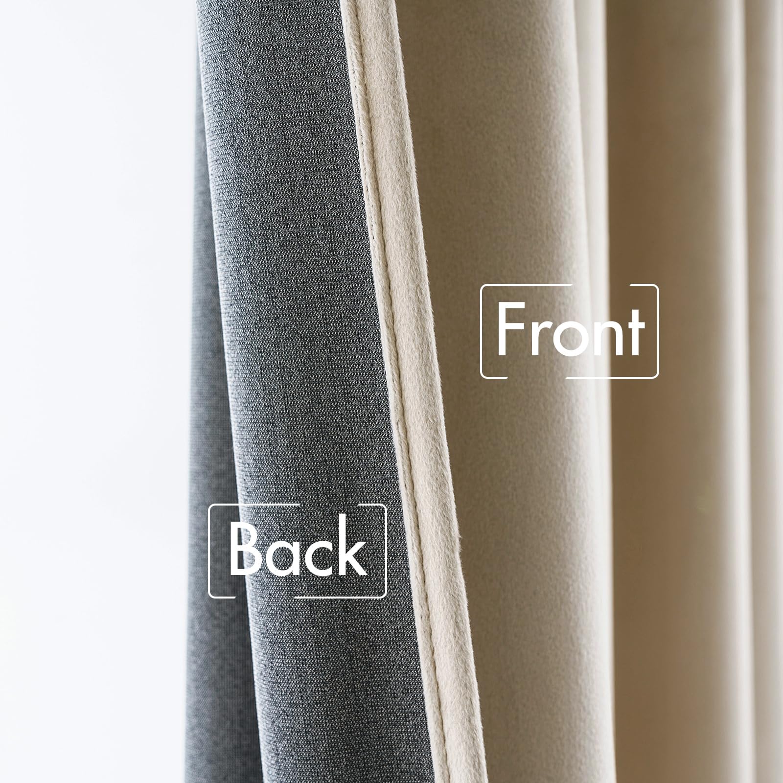 MIULEE Velvet Curtains 52x108 inches 2 Panels Beige Blackout Curtains