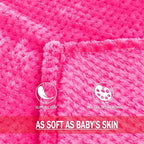 Exclusivo Mezcla Fleece Bed Blanket Queen Size, Super Soft and Warm Blankets for Couch, Sofa and Bed Waffle Textured, Cozy, Fuzzy and Lightweight (Hot Pink, 90x90 Inches)