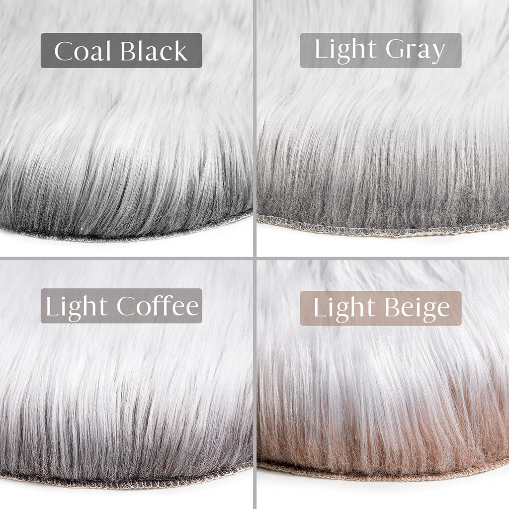 Ashler faux fur rug, Fluffy Shaggy Area Rug Ultra Soft 2 x 2.9 Feet Rectangle Fur Rug Frosted Bottom Gray Fuzzy Rug Machine Washable Shag Rug, Nursery Decor Throw Rugs for Bedroom, Living Room