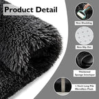 yulidayang Black Fluffy Round Area Rugs for Bedroom,5'X5'Shag Circle Area Rugs for Living Room,Non Slip Fuzzy Plush Rug for Kids Room Boys Girls Room and Dorm Home Decor Rug
