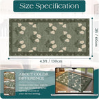 Front Door Mat Indoor Entrance - 2x4.3 Ft Floral Washable Layered Doormat Outdoor Entrance Porch Rug Non-Slip Sage Green Boho Runner Rug for Kitchen Hallway Bedroom Laundry Room Porch Decor