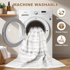 Nakagishi Boho 5x7 Area Rug Living Room Rugs Machine Washable Gray