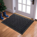Mibao Front Door Mat Outdoor Entrance, 47" x 24" Heavy Duty Welcome Mat for Outdoor and Indoor, Waterproof Dirt Trapper Doormat, Super Absorbent Indoor Entryway Mat for Patio & Porch - Blue
