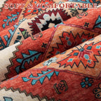 SERISSA 6ft Washable Non Slip Round Boho Area Rug for Bedroom，Orange