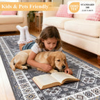 HEBE Boho Kitchen Rugs Set of 3, Non Slip Washable Kitchen Mats for Floor