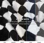 Bedsure GentleSoft Checkered Twin Blanket for Couch - Super Soft Cozy & Warm Knit Throw Blanket, Breathable, Lightweight & Fluffy Plaid Blanket for Bed, Sofa, Gifts for Women Men, Black, 60x80 Inches