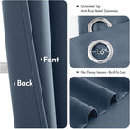 MIULEE Short Curtains for Windows - Stone Blue Blackout Half Window Curtains Thermal Insulated Privacy Drapes for Kitchen Bedroom Bathroom Grommet Top Small Basement Tiers W40 x L36 Inch 2 Panels