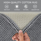 KOZYFLY Runners for Hallways 3x8 ft Washable Kitchen Runner Non Slip Rubber Backed Hall Runners Cotton Entryway Runner Rugs Floor Carpet for Indoor Backdoor Bedroom Kitchen, Grey/Dark Grey