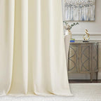 RYB HOME Ivory White Velvet Curtains 72 inches with Hook Belt, Soft Fabric Room Darkening Thermal Insulated Luxurious Home Decor Curtains for Living Room Bedroom, W 52" x L 72", 2 Panels Set