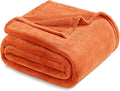 Exclusivo Mezcla Soft Fleece Blanket Twin Size for Bed, Burnt Orange